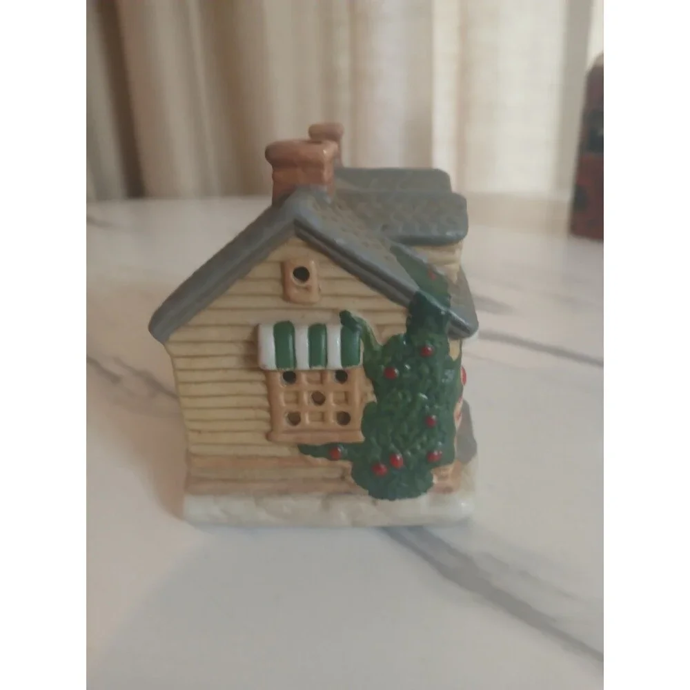 Vintage Gift Collection Handpainted Tea Light House Barber Shop